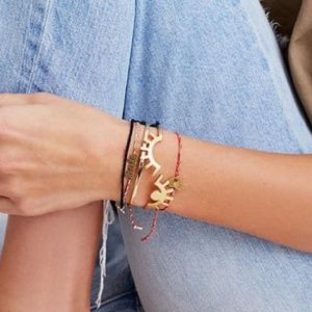 NWT madewell gold eyelash bracelet hinge cuff